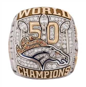 2015 Denver Broncos Super Bowl 50 Championship Ring With Original Presentation Box